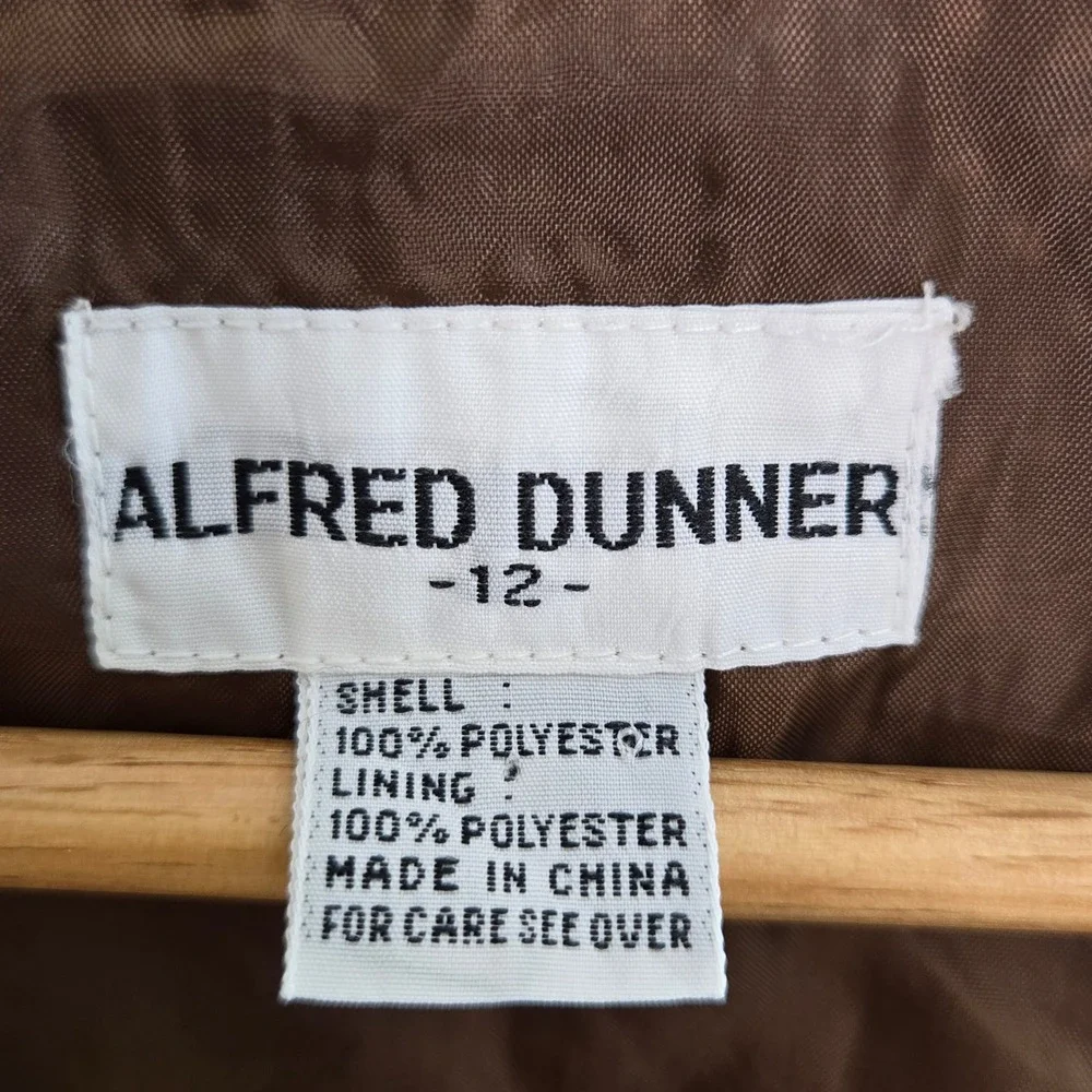 Alfred Dunner Women's‎ Brown Dotted Button Front Vest Size 12 Western Cottage